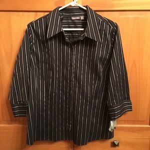 Black striped blouse - NWT - XL
